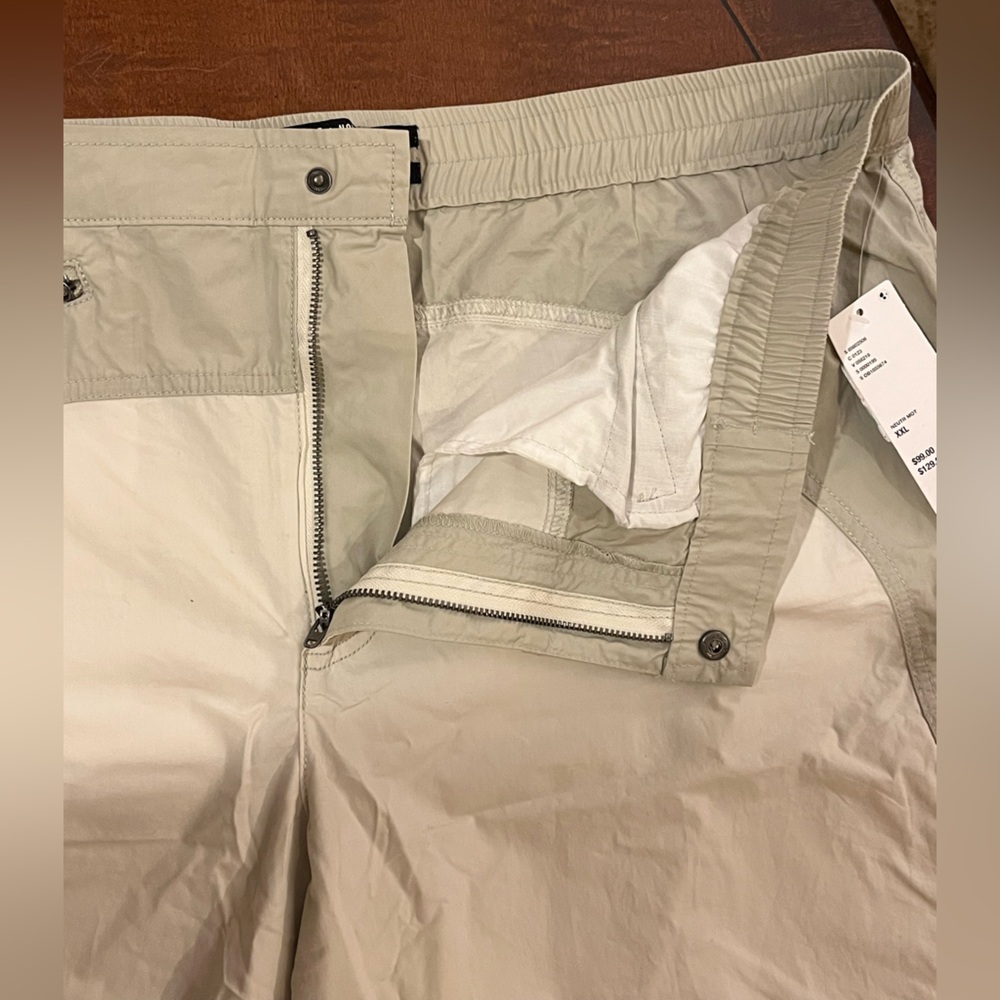Urban Outfitters windbreaker wide leg pants, elastic waist. Green & ivory. XXL - Picture 10 of 16
